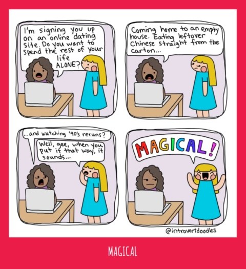 'Introvert Doodles' Comics Capture What It's Like In order to Date As An Introvert